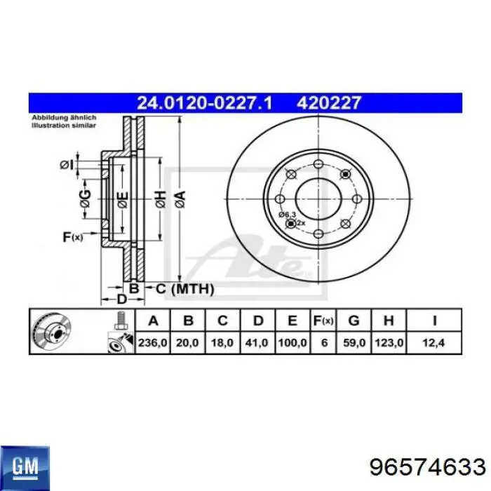 Купить 96574633 General Motors Ротор тормозной