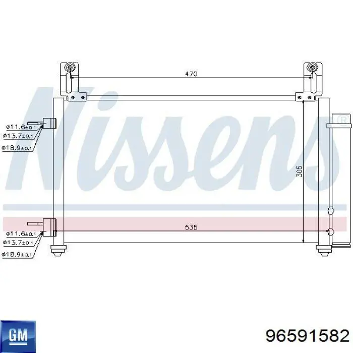Радиатор кондиционера 96591582 General Motors