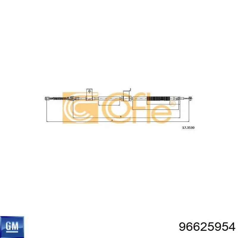 Трос стояночного тормоза задний правый General Motors 96625954 цена, от 22.69 USD