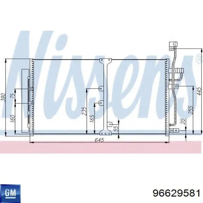 Радиатор кондиционера 96629581 General Motors