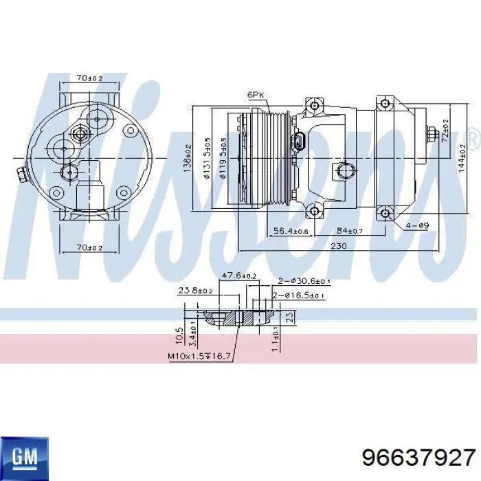 Компрессор системы кондиционирования General Motors 96637927 цена, от 217.93 USD
