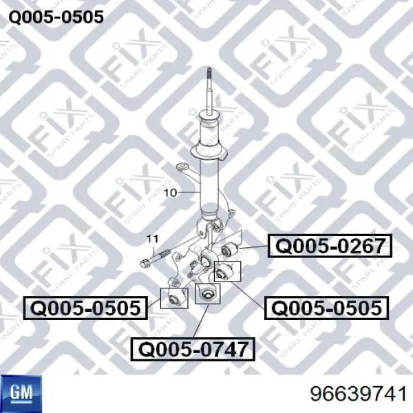 Купить 96639741 General Motors Цапфа - поворотный кулак задний, правый