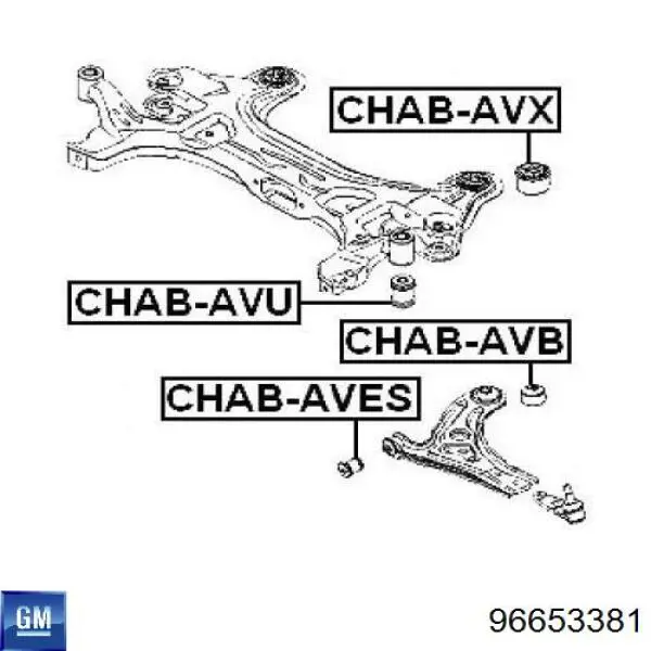 Сайлентблок передней подвески General Motors 96653381 цена, от 3.21 USD