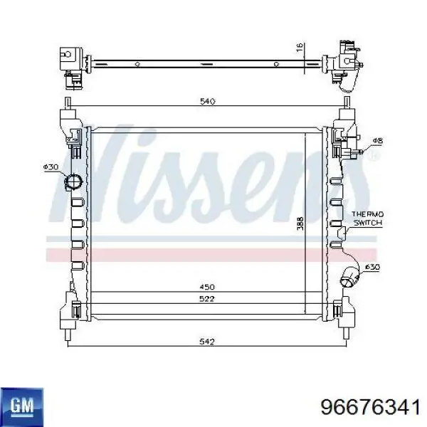 Радиатор 96676341 General Motors