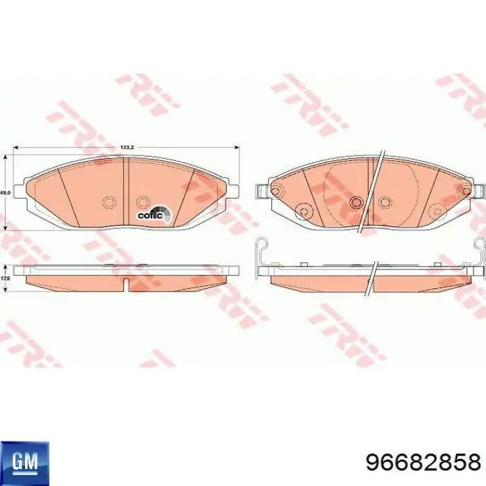 96682858 General Motors Колодки передние