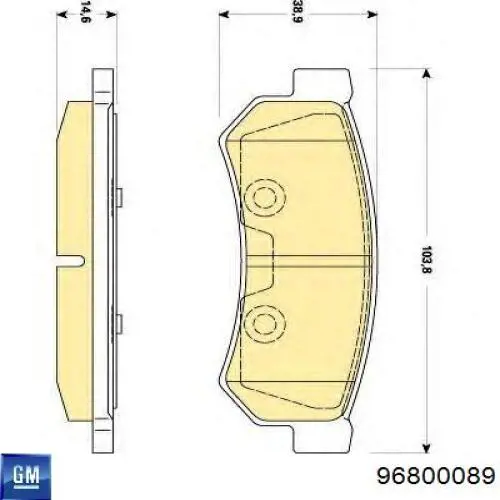 Задние тормозные колодки 96800089 General Motors