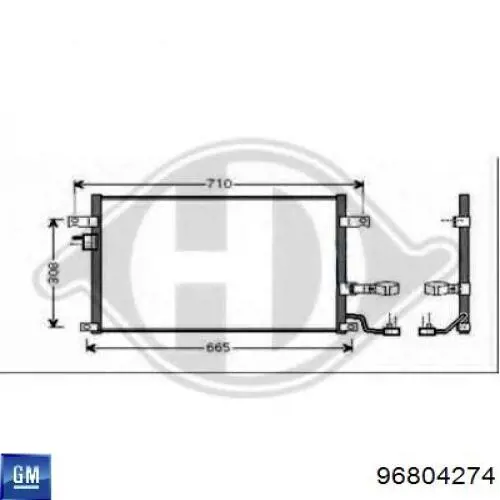 96804274 General Motors radiador de aparelho de ar condicionado