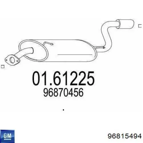 Купить 96815494 General Motors Глушитель задний