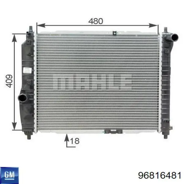 Радиатор охлаждения двигателя General Motors 96816481 цена, от 46.82 USD