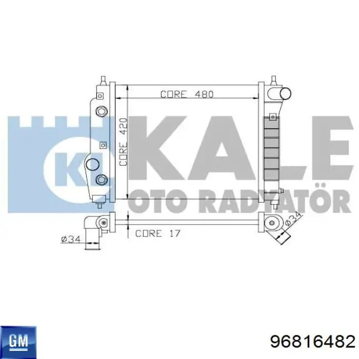 Радиатор охлаждения двигателя General Motors 96816482 цена, от 50.73 USD