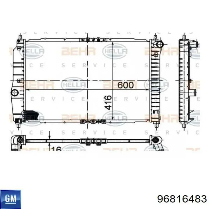Радиатор 96816483 General Motors