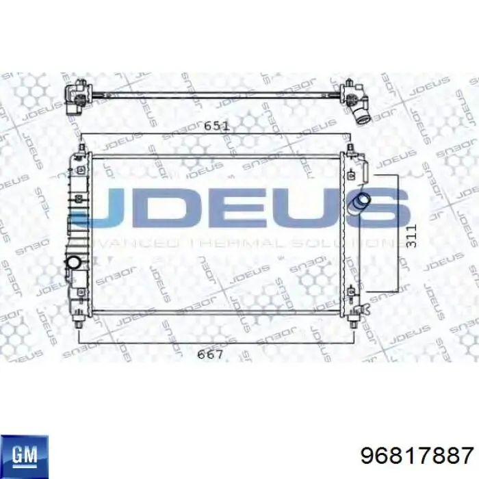 Купить 96817887 General Motors Радиатор водяной