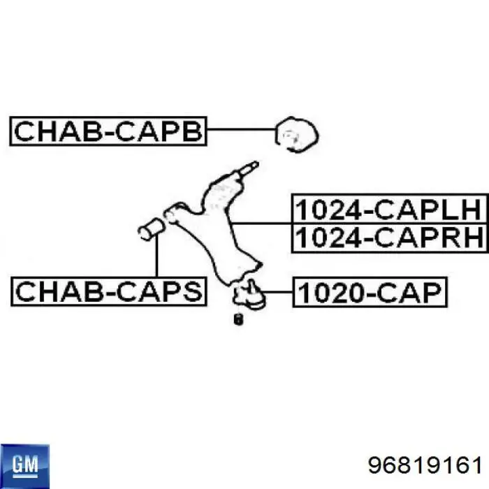 Рычаг передней подвески левый 96819161 General Motors