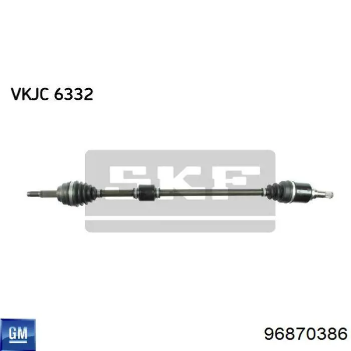 96870386 General Motors Полуось передняя, правая