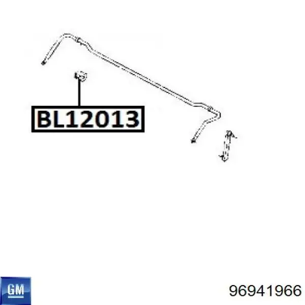 Резинка заднего стабилизатора General Motors 96941966 цена, от 1.34 USD