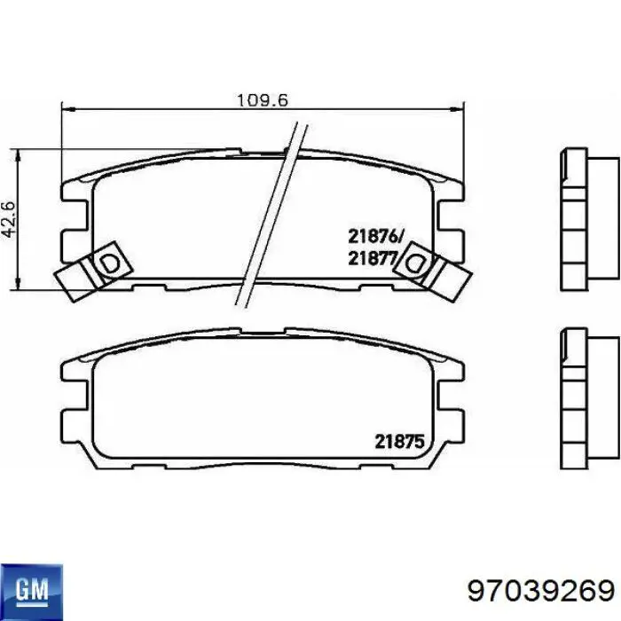 Купить 97039269 General Motors Колодки тормозные задние, дисковые