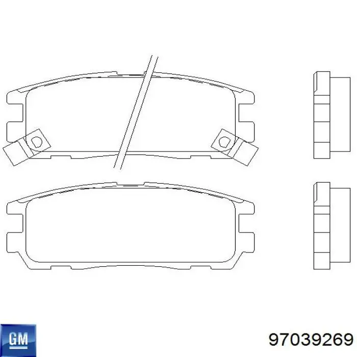 Задние тормозные колодки 97039269 General Motors