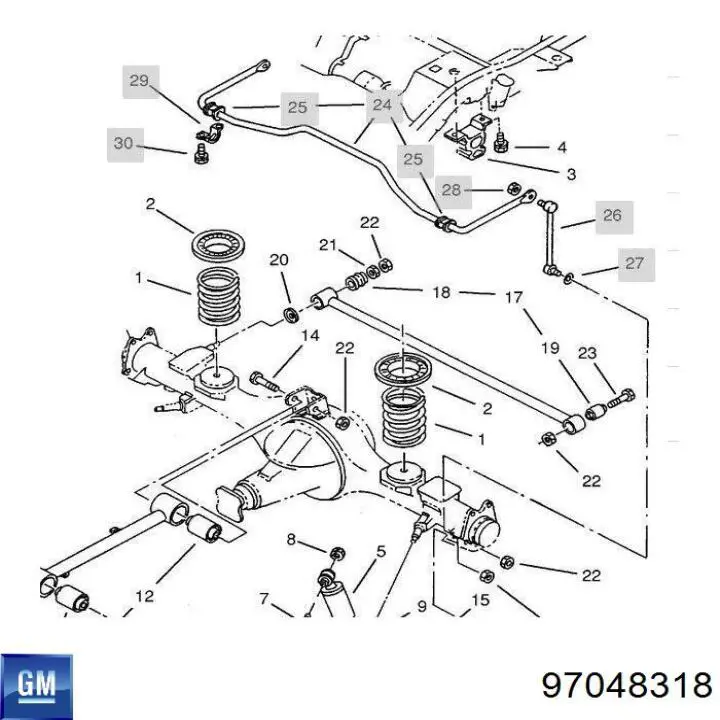 Купить 97048318 General Motors Втулка заднего стабилизатора