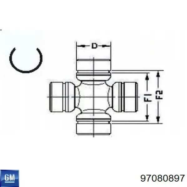 Крестовина карданного вала переднего 97080897 General Motors