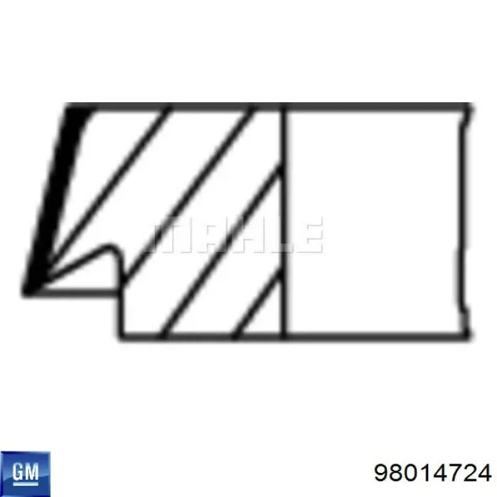Комплект поршневых колец на 1 цилиндр, стандарт 98014724 General Motors