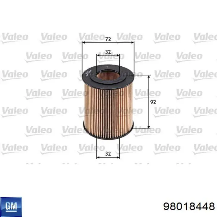 Фильтр масла General Motors 98018448