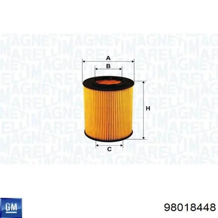98018448 General Motors Масляный фильтр двигателя