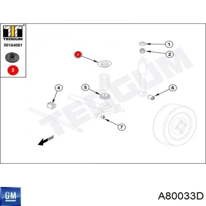 Проставка задней пружины A80033D General Motors