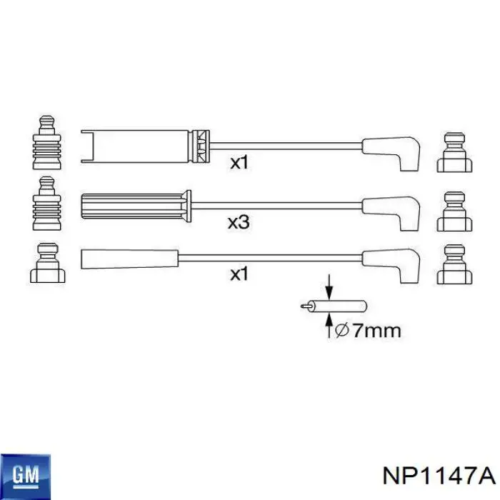 NP1147A General Motors Провода высоковольтные