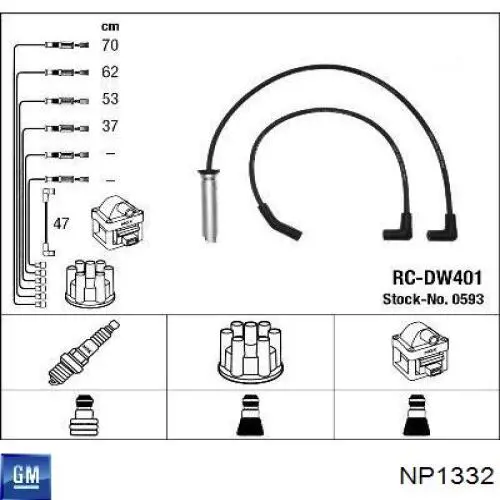 Купить NP1332 General Motors Провода высокого напряжения