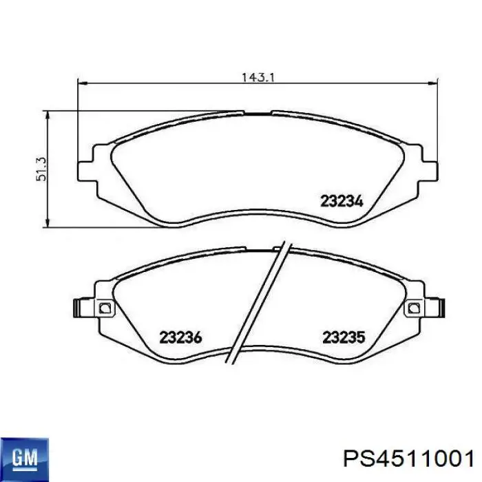 Колодки General Motors PS4511001 цена, от 10.71 USD