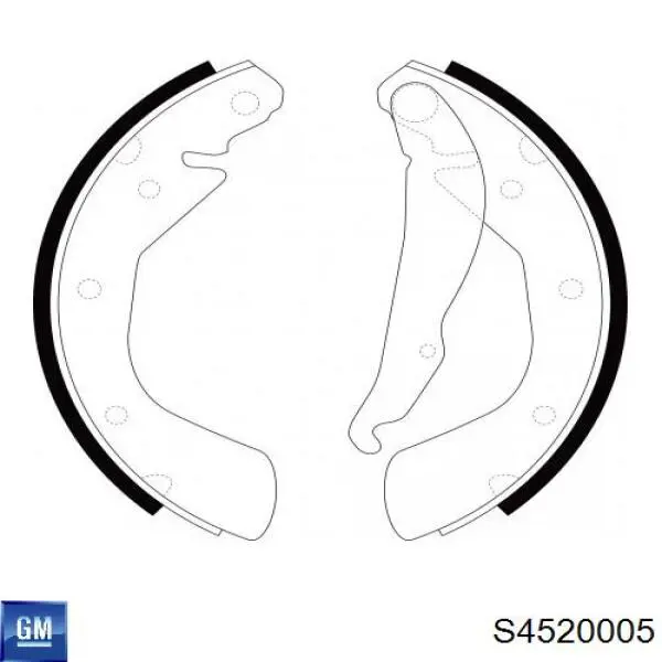 Купить S4520005 General Motors Задние барабанные тормозные колодки