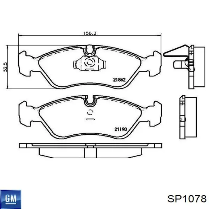 Передние тормозные колодки SP1078 General Motors