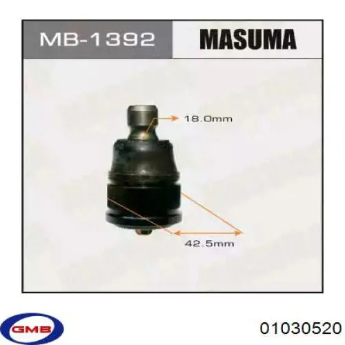 Купить 01030520 GMB Нижняя шаровая опора