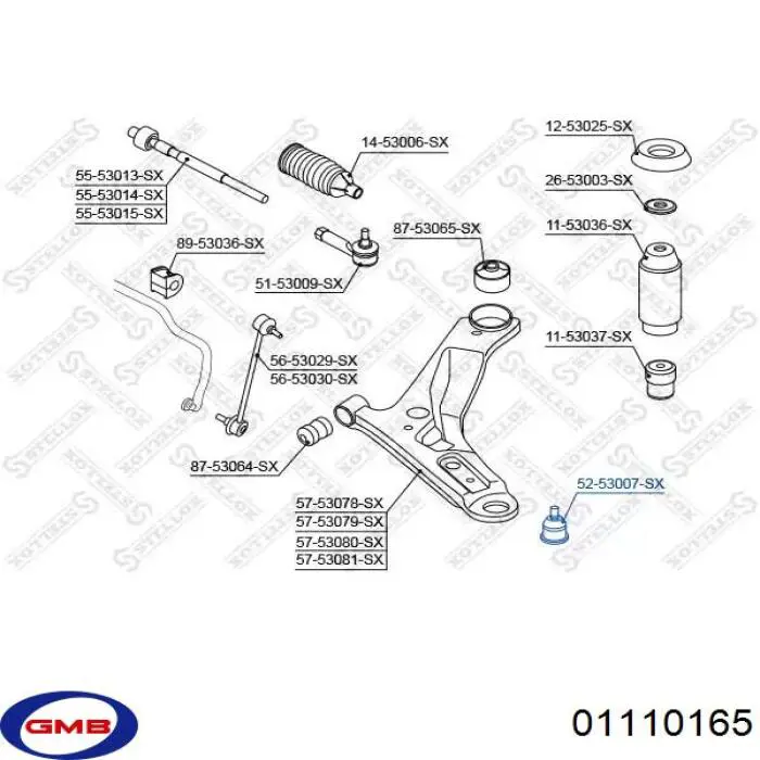 Купить 01110165 GMB Нижняя шаровая опора