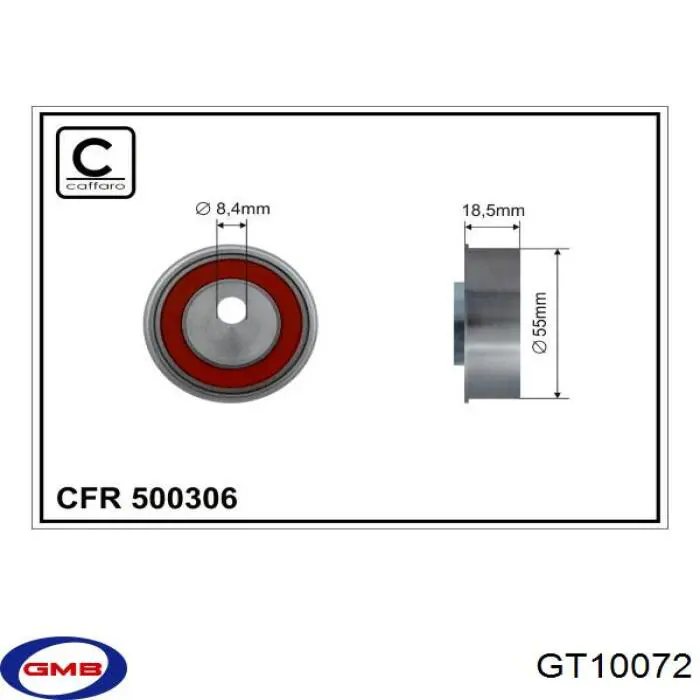 GT10072 GMB Ролик натяжителя балансировочного ремня