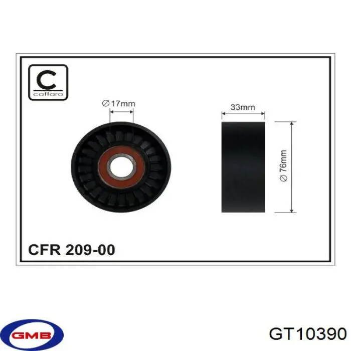 Ролик натяжителя приводного ремня GMB GT10390