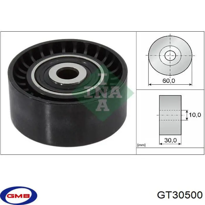 Rodillo intermedio de correa dentada GT30500 GMB