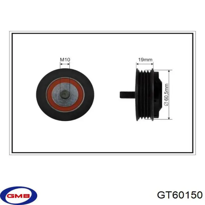 Роликовий модуль натяжителя ремня GMB GT60150 цена, от 20.17 USD