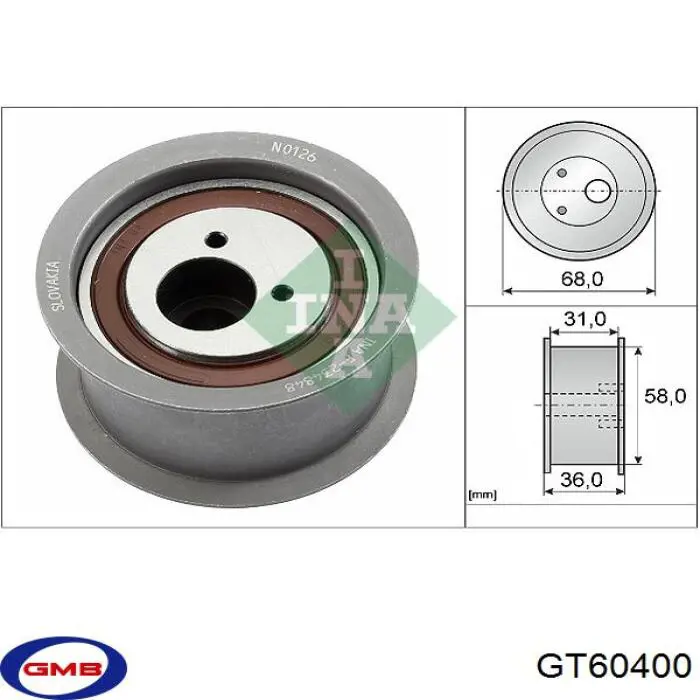 GT60400 GMB rolo parasita da correia do mecanismo de distribuição de gás