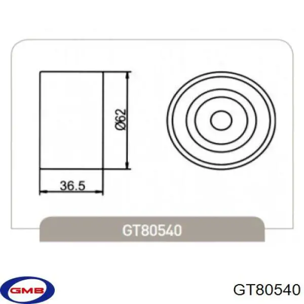 GT80540 GMB rolo parasita da correia do mecanismo de distribuição de gás