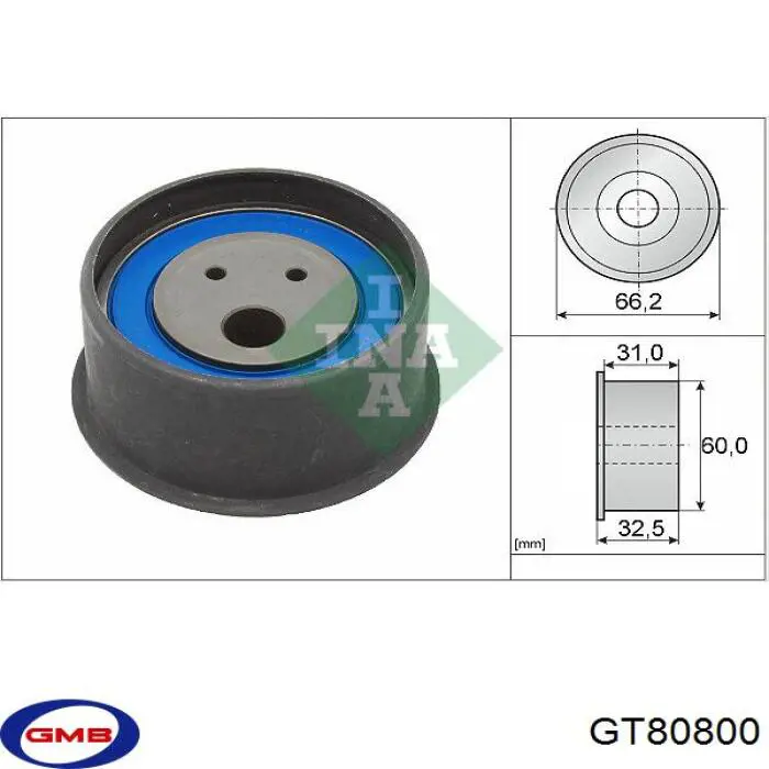 GT80800 GMB rolo de reguladora de tensão da correia do mecanismo de distribuição de gás