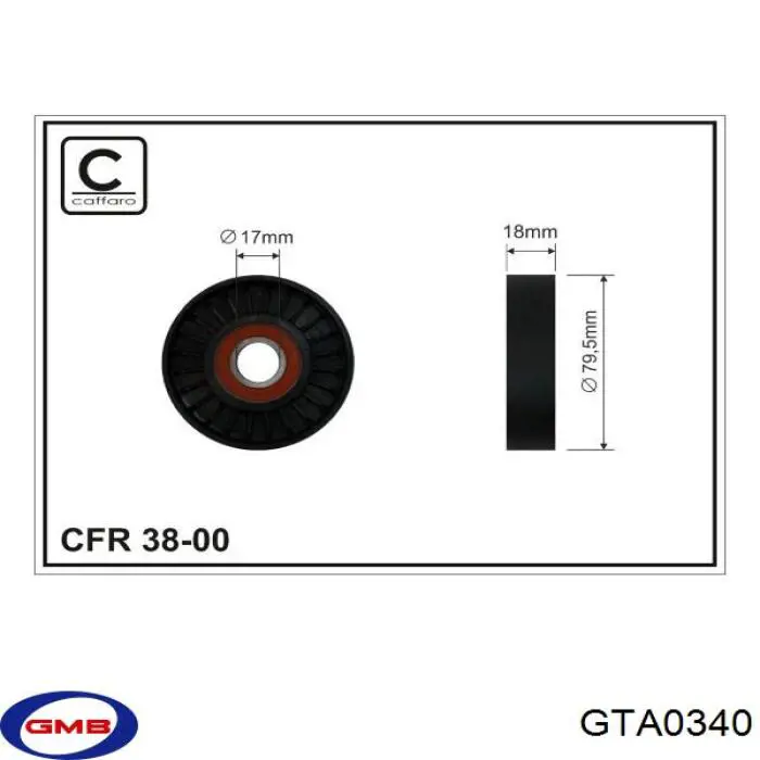 GTA0340 GMB натяжитель приводного ремня
