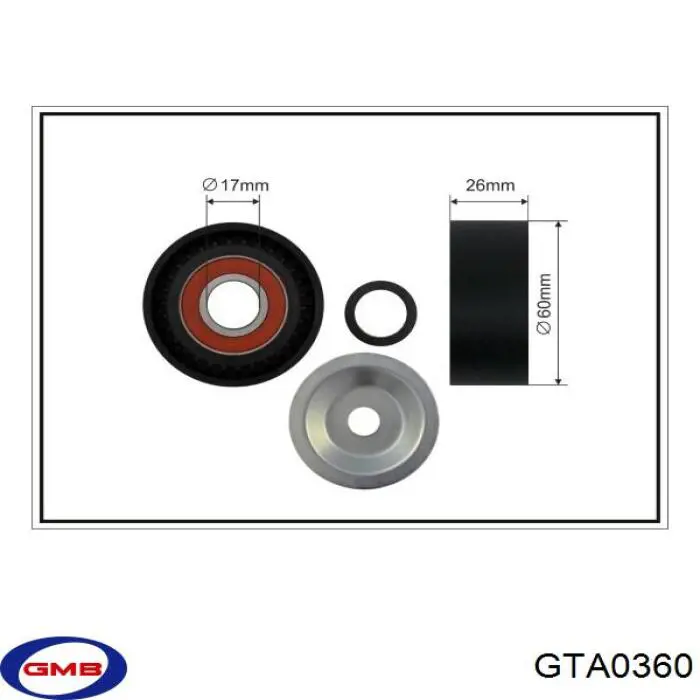 Роликовий модуль натяжителя ремня GMB GTA0360 цена, от 6.31 USD