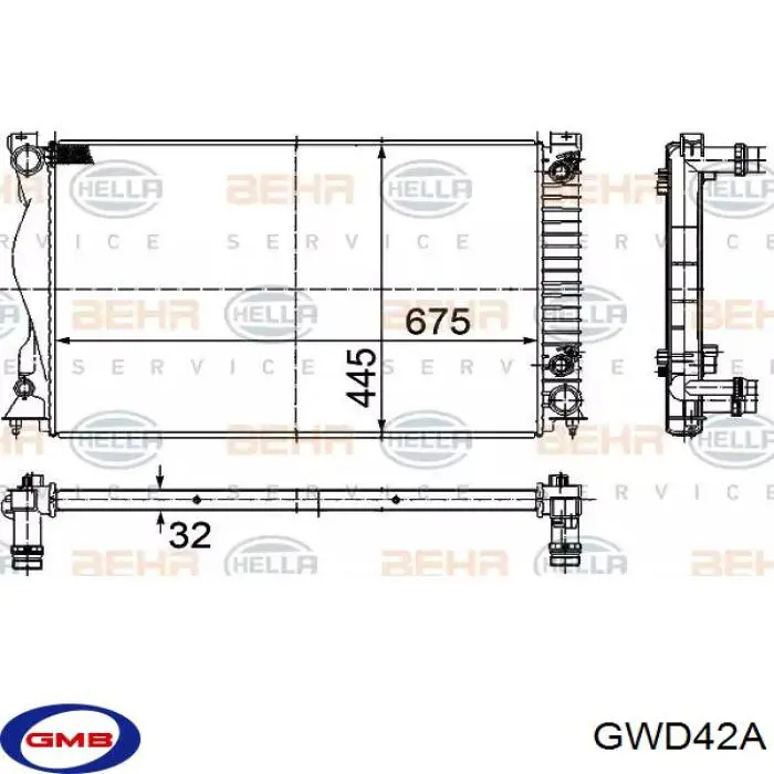 Помпа охлаждения GMB GWD42A цена, от 28.59 USD
