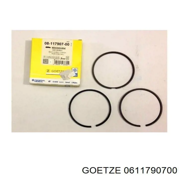 06-117907-00 Goetze кольца поршневые на 1 цилиндр, 2-й ремонт (+0,50)