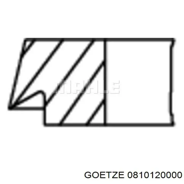 0810120000 Goetze Поршневые кольца на 1 цилиндр, STD