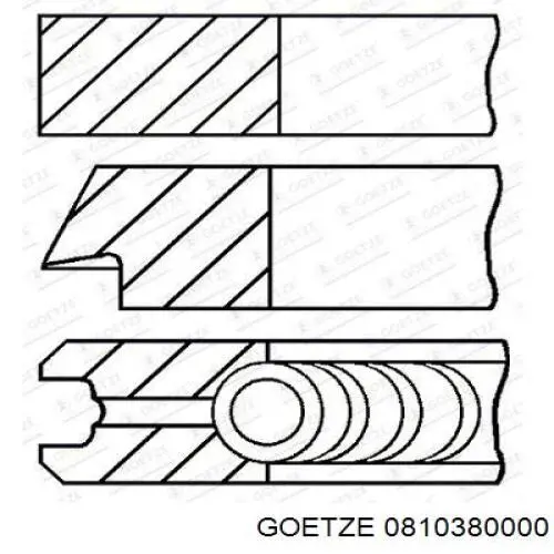 Поршневые кольца на 1 цилиндр, STD на Peugeot 206  2A/C