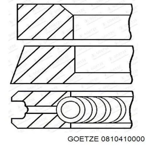 08-104100-00 Goetze кольца поршневые на 1 цилиндр, std.