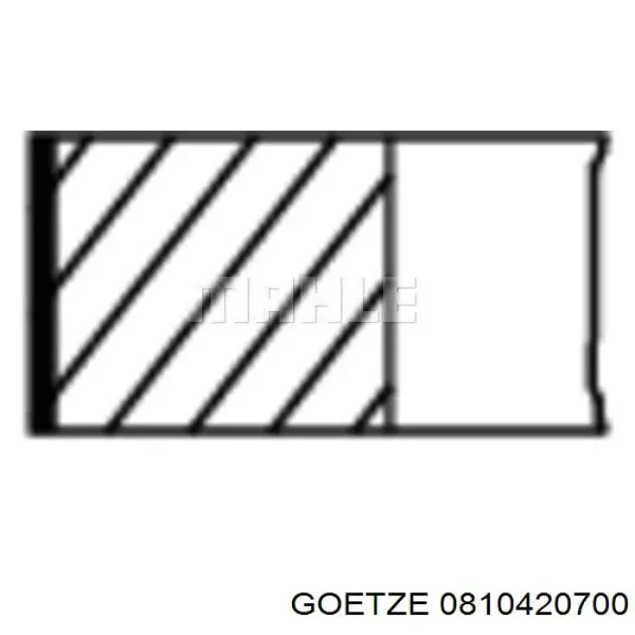 Кольца поршневые на 1 цилиндр, 2-й ремонт (+0,50) Goetze 0810420700