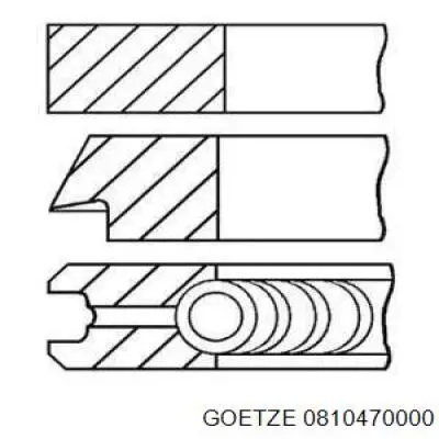 Комплект поршневых колец на 1 цилиндр, стандарт 810470000 Goetze